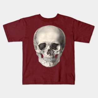Vintage Science, Antique Human Anatomy Skull Kids T-Shirt